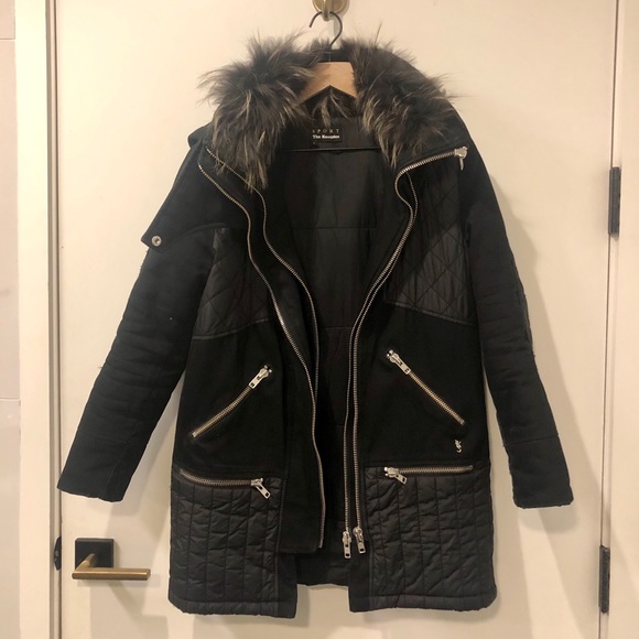 The Kooples Sport Black Parka - Picture 3 of 9